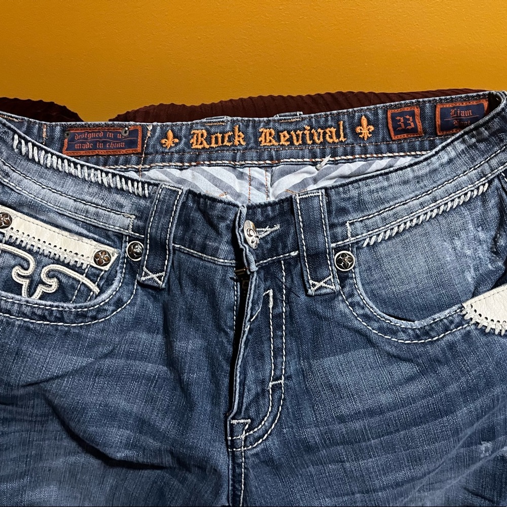 Men’s rock revival jeans size 33 Liam Boot